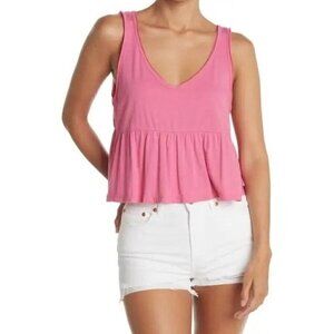 NWT Abound by Nordstrom Pink Sleeveless V-Neck Babydoll Tank Top - Large